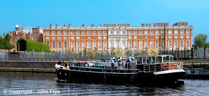 Sailing past Hampton Court